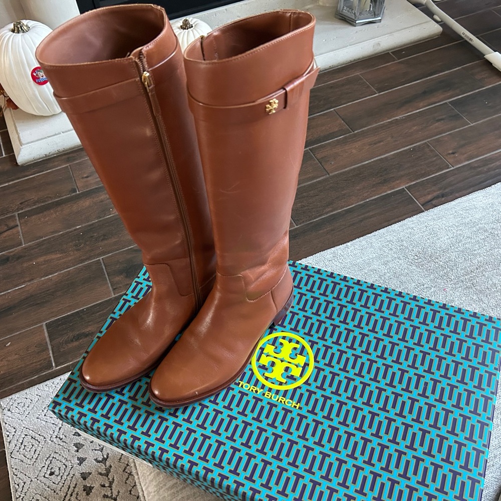 Tory Burch Knee High Brown Leather Boots